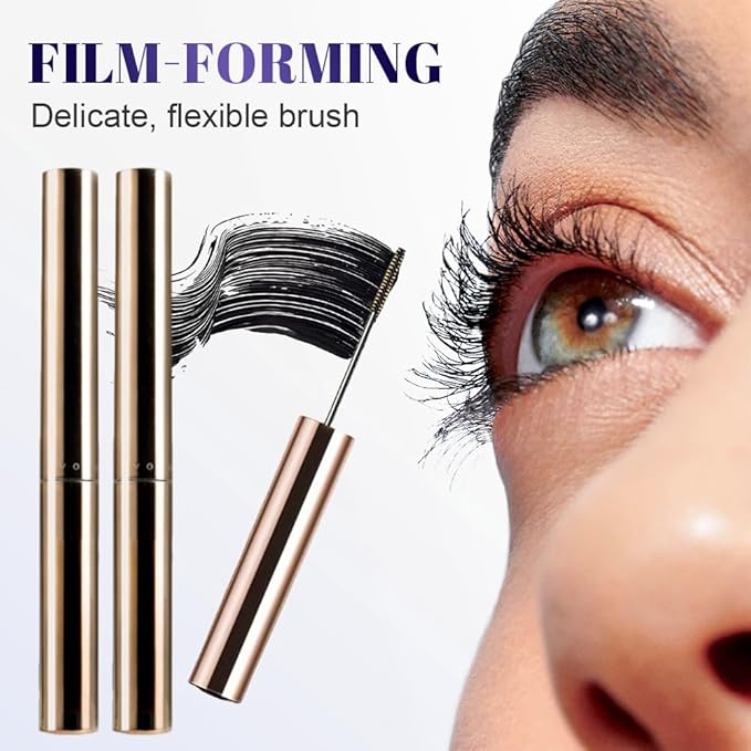 Ultra-Fine Lengthening Waterproof Quick-Dry Mascara, Black Mascara for Fine Short Lash Older Women Mulit-layered Lashes,Ultimate Length Volumizing Lower Bottom Lashes Mascaras (Black) (Brown+Black)