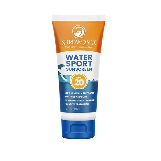 STREAM 2 SEA SPF 20 Biodegradable Mineral Sunscreen, 3 Fl oz Paraben Free Non Greasy and Moisturizing Reef Safe Sunscreen For Face and Body Protection Against UVA and UVB