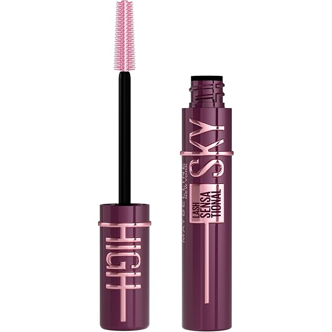 Maybelline Lash Sensational Sky High Mascara Makeup, Volumizing, Lengthening, Defining, Curling, Multiplying, Buildable, Washable Formula, Burgundy Haze, 1 Count