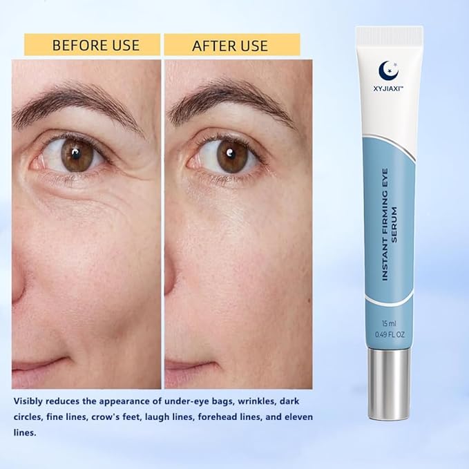 Instant Firming Eye Serum, Reduces Under-Eye Bags, Wrinkles, Dark Circles, Fine Lines & Crow's Feet – Anti-Aging Wrinkle Remover | 15ml(0.49 oz)