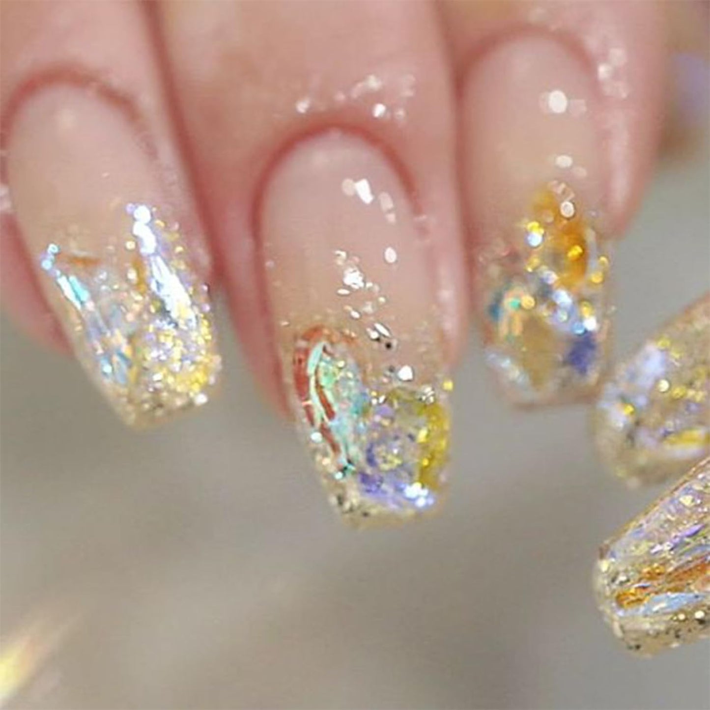 HNUIX Nail Rhinestones - 3D Multi Shape Size Crystal, Crystal Aurora Nail Gems, Flat Back, with Kit, for Nail Art, DIY Decorations