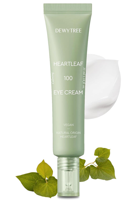 DEWYTREE Heartleaf 100 Eye Cream | Korean Eye Cream w/Rice Extracts & Quinoa Seed Extracts | Hydrating Eye Cream for Dark Circles and Puffiness | Vegan Firming Eye Cream (1.18 Fl. Oz.)