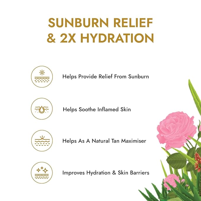 Skin Rituals Aloe Rose Gel 200 gms | After-sun Soothing Gel | For Sunburn Relief & Hydration | Clinically Tested Rose Actives| Ayurvedic Tan Minimiser