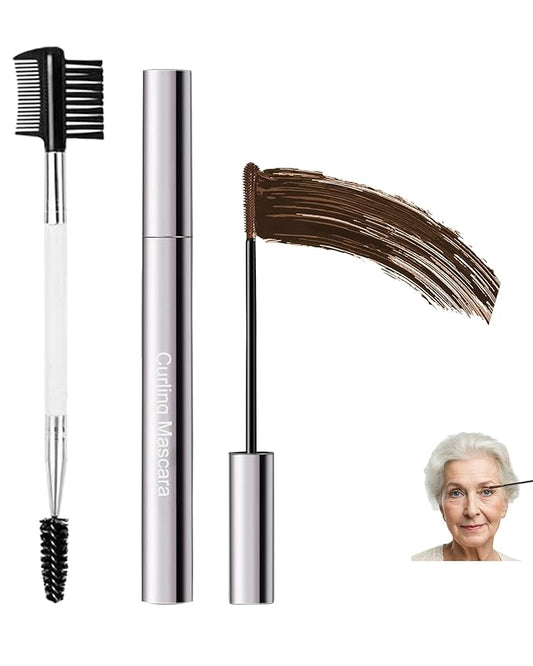 Brown Mascara for Older Women 60 Plus,Waterproof Prime Mascara Volume and Length for Mature Women with Thinning Lashes,No Clumps,Long Lasting Hypoallergenic Mascaras For Sensitive Makeup