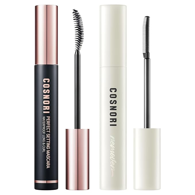 Lengthening Waterproof Mascara & Gentle Remover Bundle – Long & Curl Mascara - Quick & Easy Removal for Sensitive Eyes