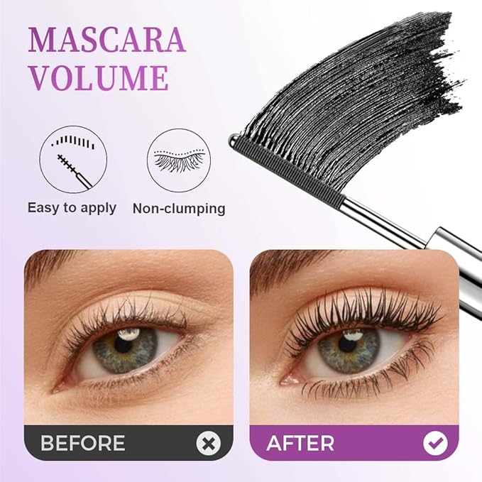 Iron Wand Mascara, 2026 New Waterproof Quick Drying Curling Mascara, 3D Curling Eyelash Iron Mascaras, Black Washable, Long Lasting Smudge-Proof Tubing Mascaras Volumizing & Lengthening (Black)