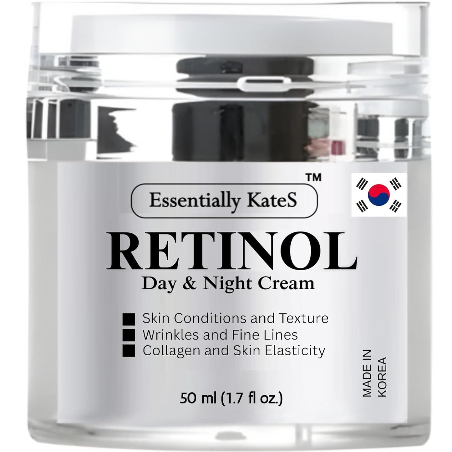 Retinol Moisturizer Cream 50 ml - Pack of 1 - Face, Eye, Forehead, Crow's Feet, Décolleté & Neck Cream - Fights Sagging Appearance, Puffiness, Wrinkles and Dark Circles - Korean Skincare