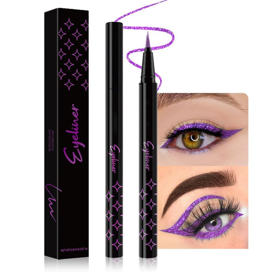 evpct 1Pcs Voilet Purple Glitter Glittering Diamond Shimmer Liquid Eyeliner Eye Makeup Pencil Set, Sparkle Shimmer Colored Eyeliner Pen Waterproof Smudge Proof Long Lasting High Pigmented 05#