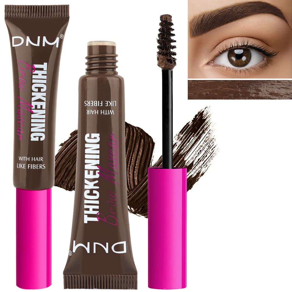 Tinted Thickening Brow Mascara,Brow Fast Sculpt,Waterproof, Transfer-proof, Brush to Fill in Eyebrows and Cover Gray Hairs - Cruelty Free - Light Medium Brown (2pcs 07 Espresso)