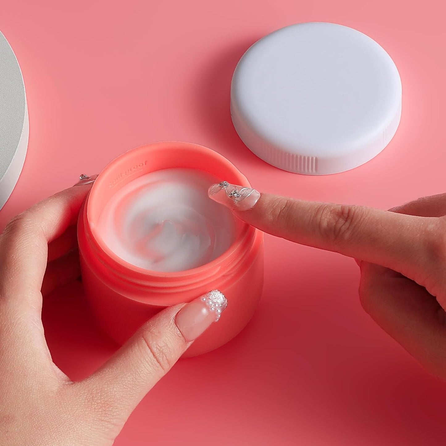 Travel Containers for Toiletries, Silicone Cream Jars BPA-Free, Leak-proof 3oz Travel Size Containers, Portable Size Silicone Jars with Lid for Cosmetic Face Hand Body Cream (4 Pack)