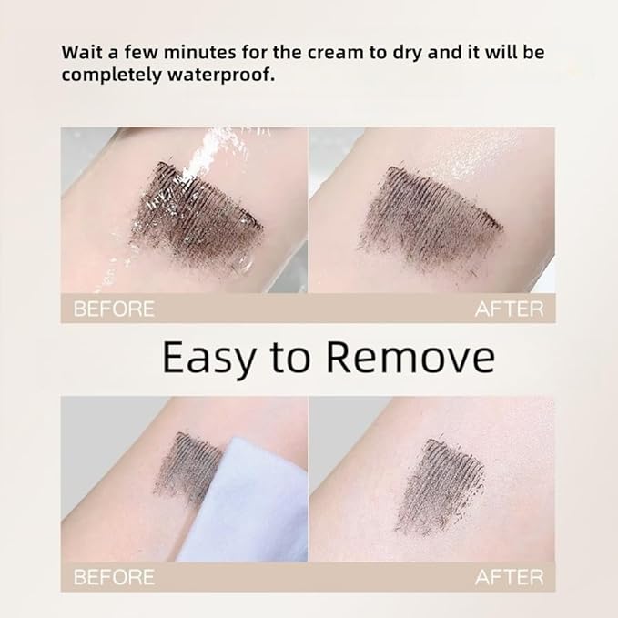 Waterproof Lash Primer for Mascara with Multi-Function Brush, Volumizing, Lengthening, Natural Look, Long-Lasting Hold, Smudge-Proof, No Clumping, Black Eyelash Primer