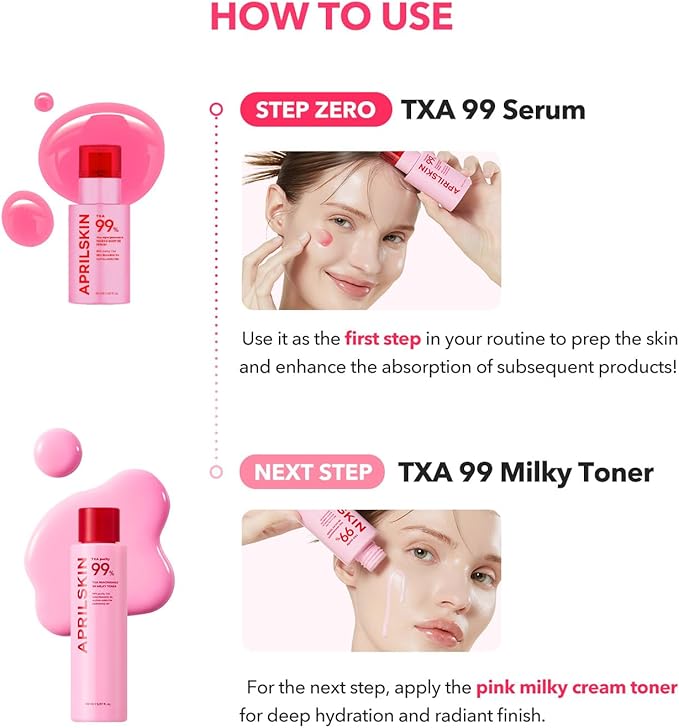 APRILSKIN TXA Niacinamide Toning Shot 99 Spicule Facial Serum｜Skin Booster Serum for Brightening and Pore Care｜99% High-Purity Tranexamic Acid 3% + Niacinamide 5%｜Korean Skin Care｜1.01 fl. oz.