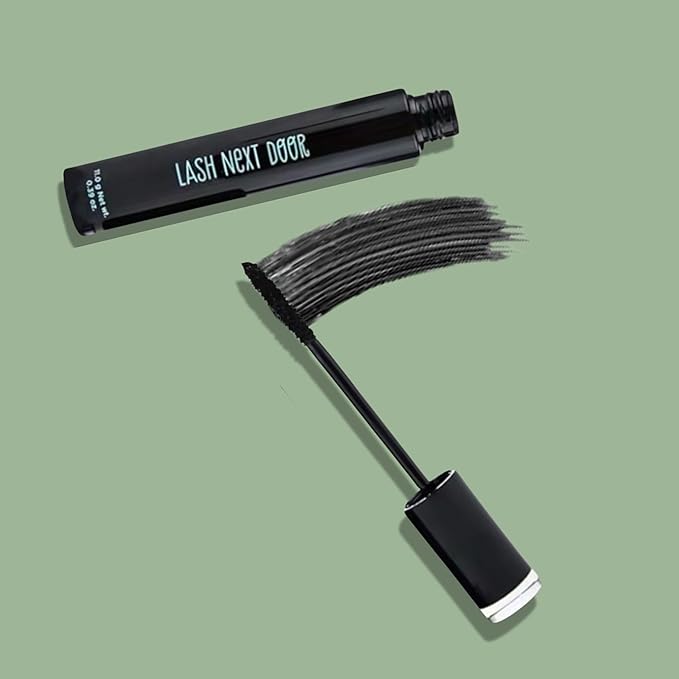 Lash Next Door Water Resistant Mascara Black Volume and Length - No Clump Volumizing Mascara for Thickening and Lengthening - Smudge Proof Lashes by Brooklyn and Bailey (2 Pack)