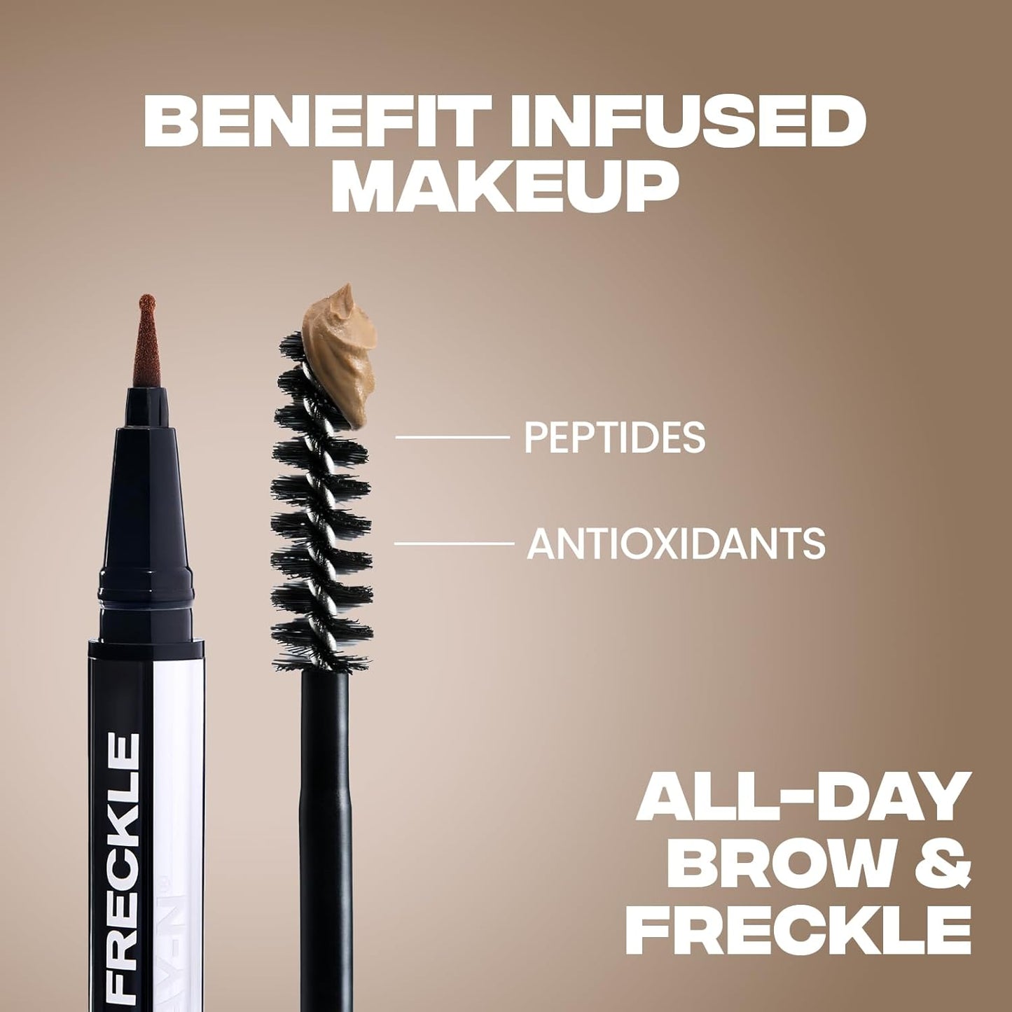 Sacheu Brow & Freckle STAY-N Tinted Eyebrow Gel & Faux Freckle Pen — 2-in-1 Longwear Water Resistant Brows Tint, Cruelty-Free & Vegan, Cold Brew