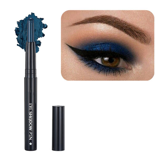 Blue Eyeshadow Stick Makeup, Cream Shimmer Eye Shadow Pencil, Hypoallergenic Waterproof Long Lasting Crayon, Smooth Glitter Primer Palette Eyeliner Make up