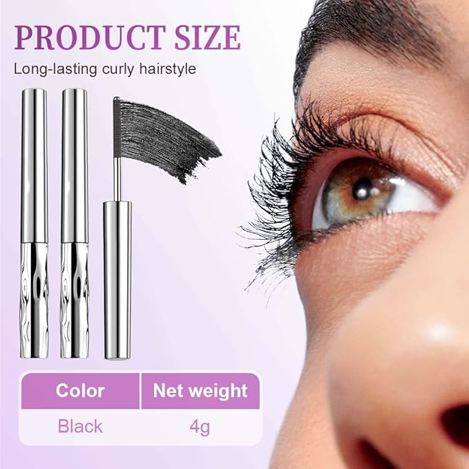 Iron Wand Mascara, 2026 New Waterproof Quick Drying Curling Mascara, 3D Curling Eyelash Iron Mascaras, Black Washable, Long Lasting Smudge-Proof Tubing Mascaras Volumizing & Lengthening (Black)