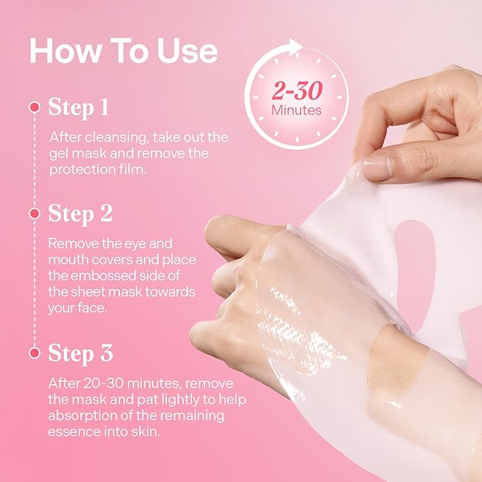 Torriden CELLMAZING Collagen Firming Gel Sheet Mask for Face Only (4 Pack) | Smoother, Firmer-Looking Skin with 5D Collagen Complex | Great Holiday & Christmas Gift Stocking Stuffer