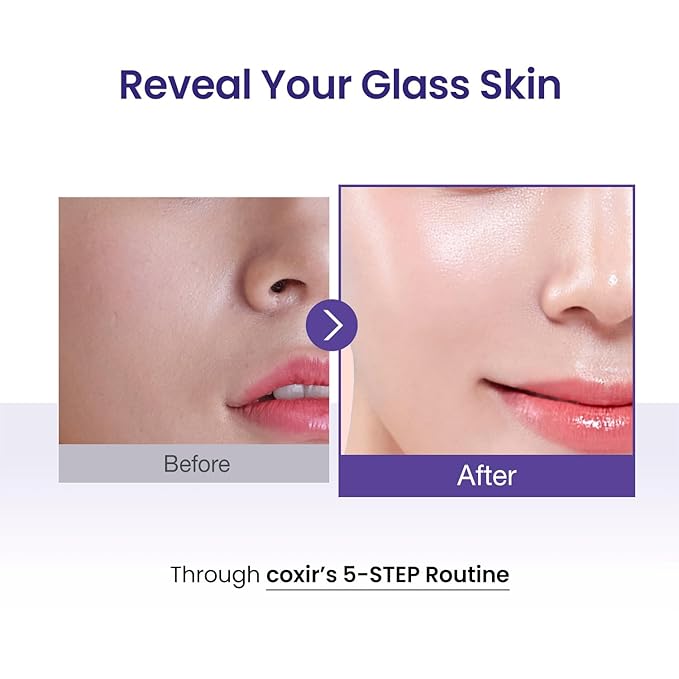 [Christmas Gift Set]coxir K-Beauty Seoul Glow Set – 5-Step Korean Skincare Routine with TXA & Black Rice – Cleansing oil, Mask Cleanser, Ampoule, Balm & Moisturizer,korean skincare,Holiday Gift