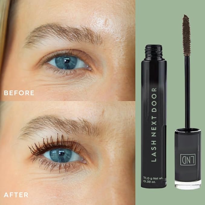 Lash Next Door Espresso Brown Mascara- Volumizing & Lengthening No Clump Smudge-Proof Makeup for Lashes- Beauty Products for Women- 1-Pack by Brooklyn and Bailey