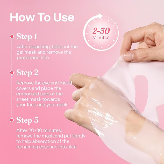 Torriden CELLMAZING Collagen Firming Gel Sheet Mask for Face & Neck (4 Pack) | Smoother, Firmer-Looking Skin with 5D Collagen Complex | Great Holiday & Christmas Gift Stocking Stuffer