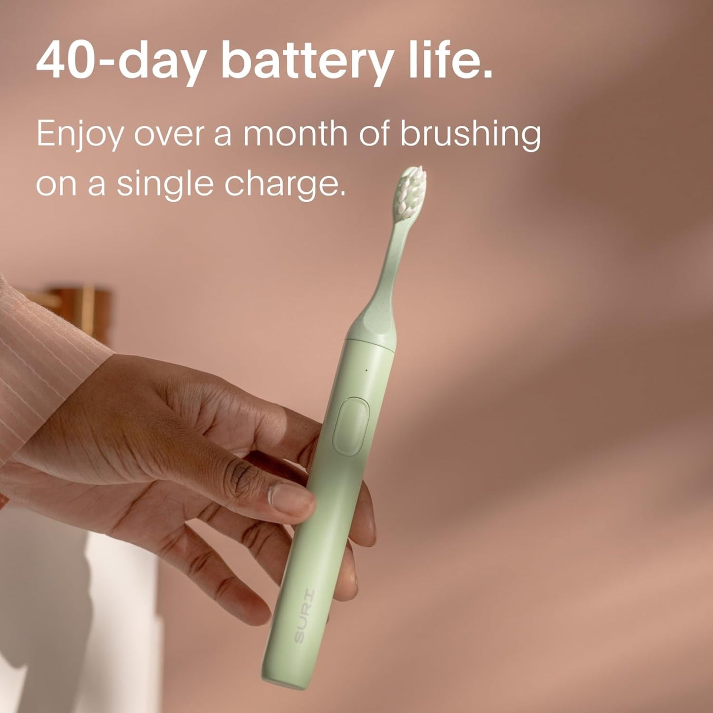 SURI 1.0 Sonic Electric Toothbrush | 40+ Day Battery | Designed in California | Sustainable Electric Toothbrush for Adults | Travel Toothbrushes | Tooth Brush | Green