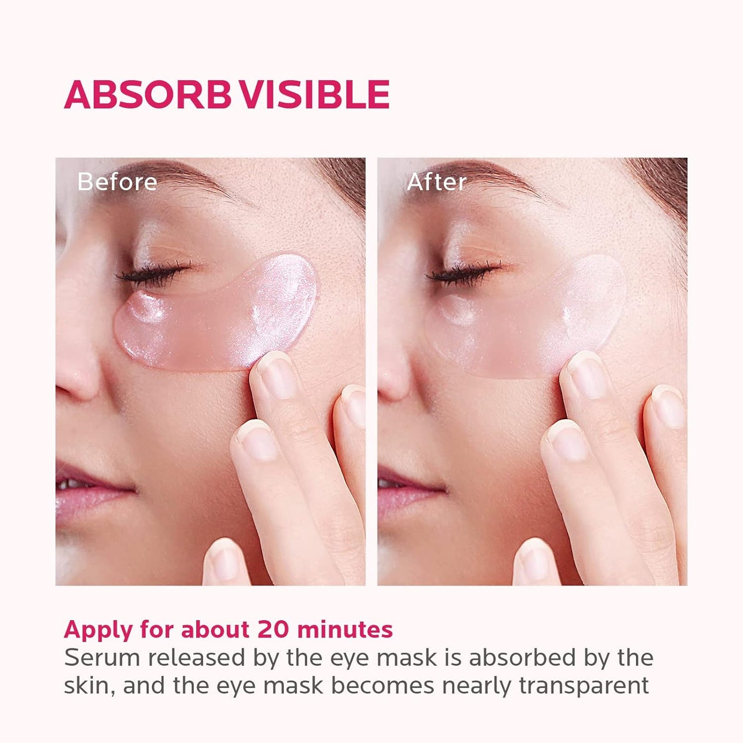 ZealSea 20 Pairs Eye Gel Pads for Dark Circles Wrinkles Eye Bags Puffy Eyes Hydrating Anti Aging Under Eye Mask Patches Lighten Fine Lines for Women