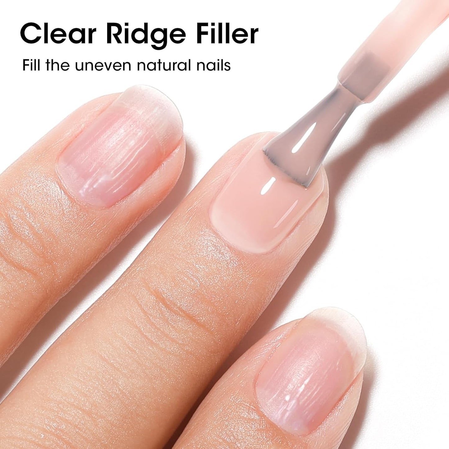 GELLEN 4-In-1 Nude Illuminating Nail Concealer Base Coat Polish Neutral Earth Tones, Sheer Nail Strengthener Ridge Filler for Nails, Smoothes Strengthens Nails, Quick Dry, Hema Free, Non-toxic, Vegan