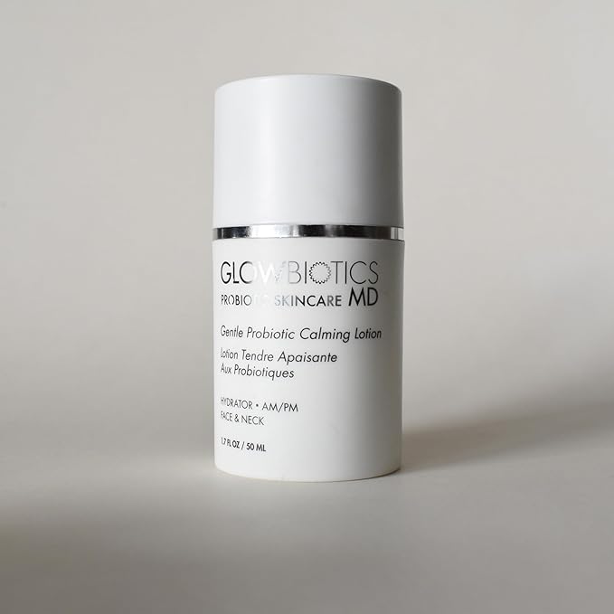 Glowbiotics Gentle Probiotic Calming Lotion: Lightweight Peptide & Probiotic Moisturizer for Sensitive Skin | With Hyaluronic Acid, Niacinamide & Ceramide-Rich Safflower Oil