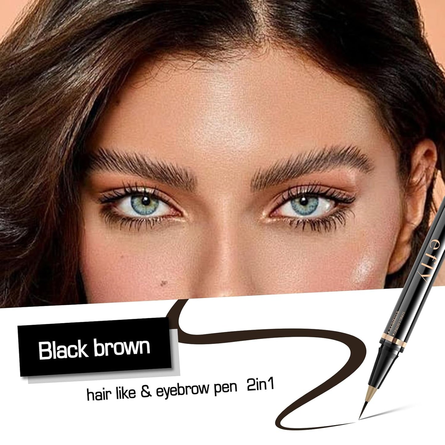 Eyebrow Pencils for Women, Microblading Eyebrow Pen Magical 2-in-1 Dual-Ended Brow Pen with 3D & Precise Brush-Tip Create Natural Hair-Like Brows, Last All-Day(Black Brown)