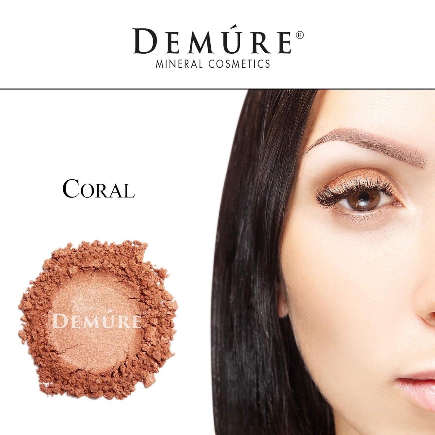 Demure Mineral Make Up Eye Shadow (Coral), Shimmer Eyeshadow, Loose Powder, Glitter Eyeshadow, Eye Makeup, Professional Makeup
