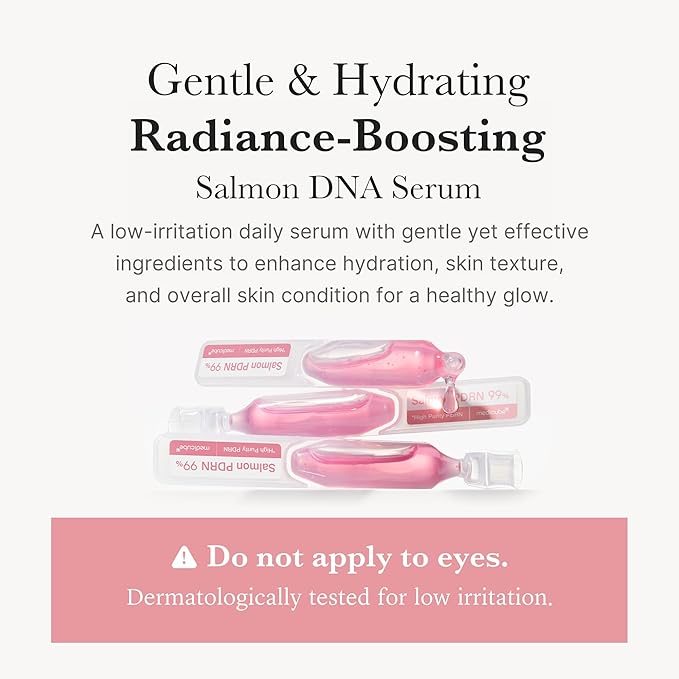 medicube Salmon DNA PDRN Pink One Day Serum | 99% Salmon DNA PDRN Intensive Ampoule, Collagen, Glutathione, Hyaluronic Acid - Improves skin radiance | Korean skincare 0.05 fl.oz x 10e