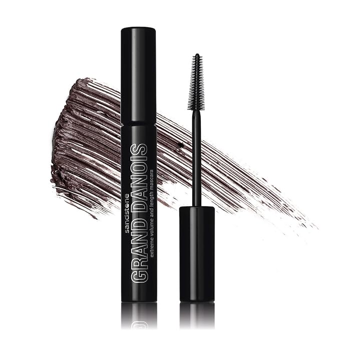 Sandstone Scandinavia Hypoallergenic Mascara Sensitive Eyes - Smudge-Proof, Sweatproof, Lengthening for Maximum Volume and Length - Vegan, Non Toxic ingredients (Brown, 9 ml)