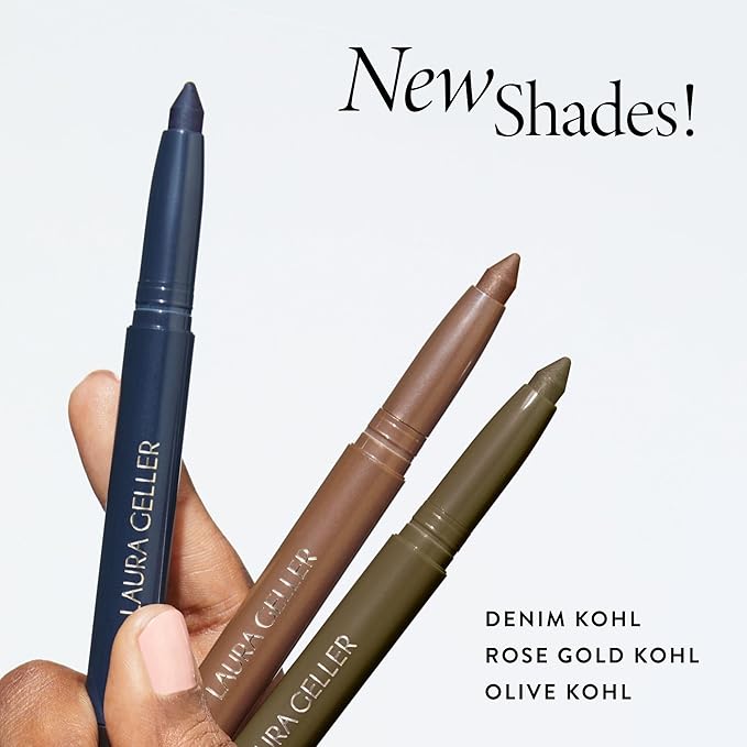 LAURA GELLER NEW YORK Kajal Longwear Kohl Eyeliner Pencil - Rose Gold Kohl - Caffeine and Vitamin E - Smooth & Blendable Liner - Built-In Sharpener