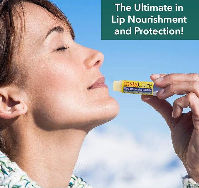 InstaCure's Original Nose Balm Fast Relief for Cracked, Dry & Sore Noses! Ultra-Moisturizing Lip Repair Duo. Calming Lavender & Vanilla Overnight Lip Mask + Cooling Sweet Vanilla Mint Daytime Lip Balm