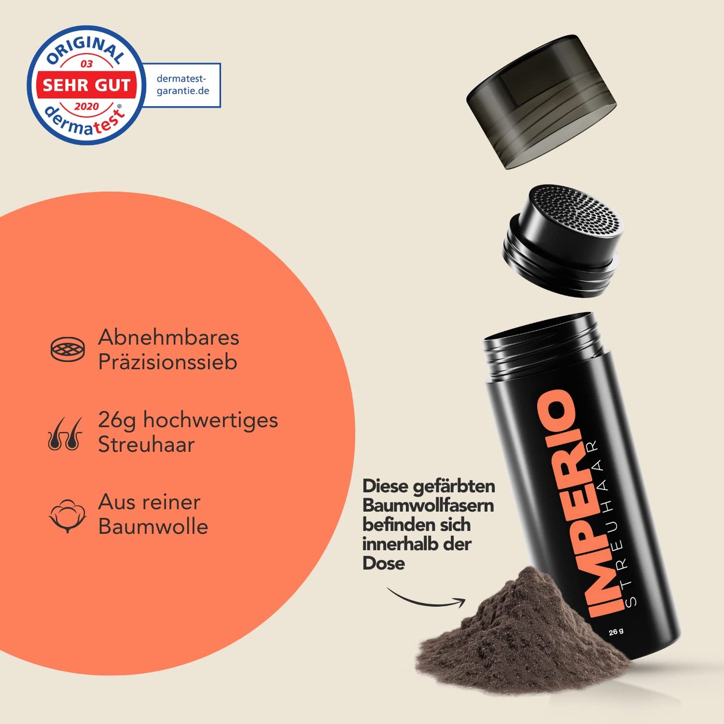 IMPERIO Hair Building Fibers for Thinning Hair - 26g Premium Hair Fibers for Women & Men in Hairdresser Quality - Hair thickening in less than 20 seconds (Medium Blonde)