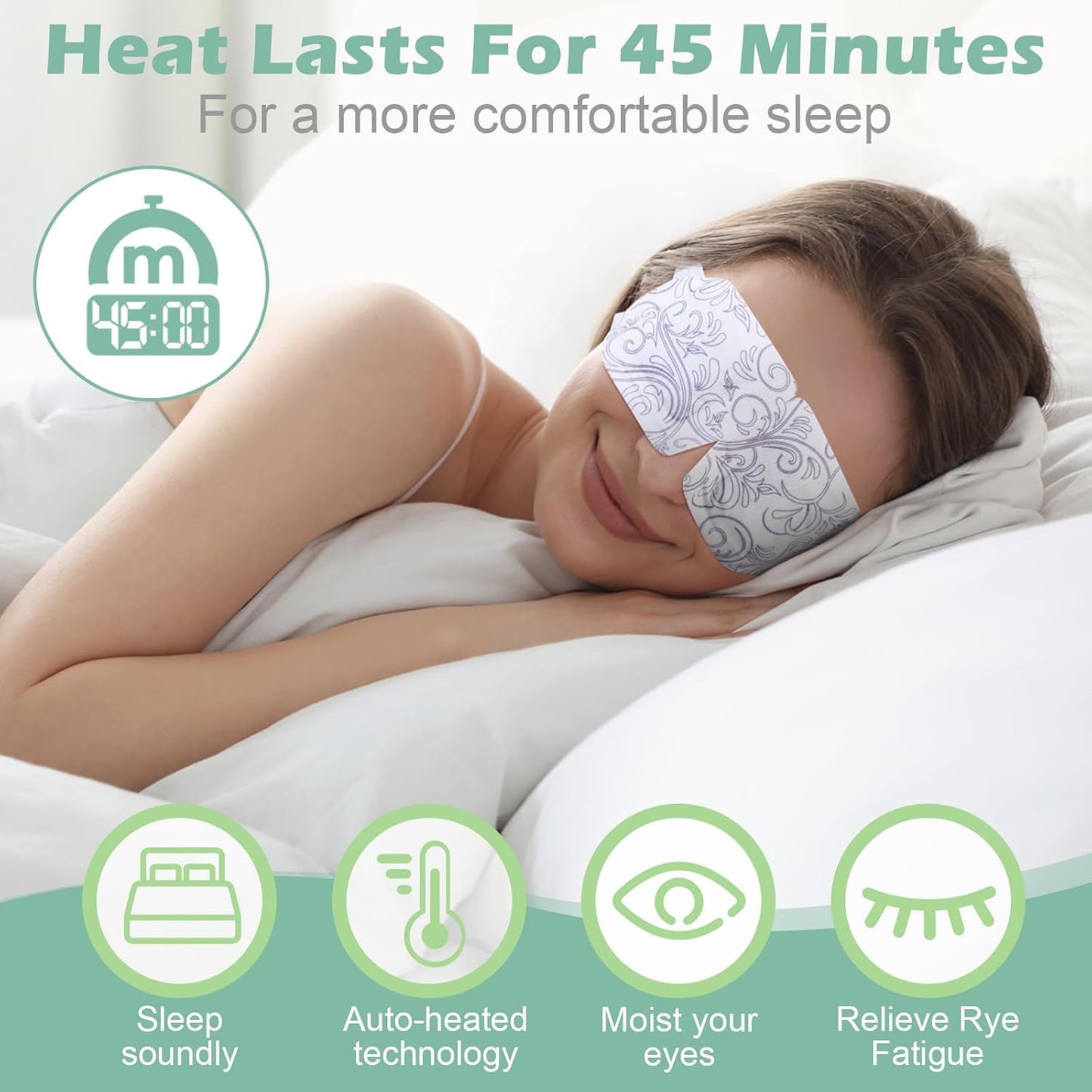 48 Packs Steam Eye Mask Disposable Self Heating Eye Mask for Dry Eyes Spa Warm Sleep Eye Mask for Home Office Travel Eyestrain Relieve (Unscented, Lavender, Chamomile)