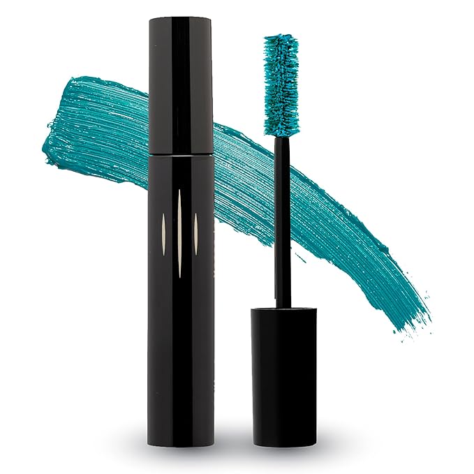 Radiant Professional Lengthening Mascara – Fiber Lash Smudge Proof Mascara Volume and Length– Cruelty-Free Natural Wax Formula with Silicone Brush - (0.43 oz) (Azure 04)