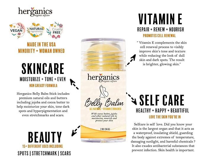 Stretch Mark Cream For Pregnancy and Belly Balm Oil Stick, Belly Oil For Pregnancy, Tummy Butter, Pregnancy Lotion 2 oz