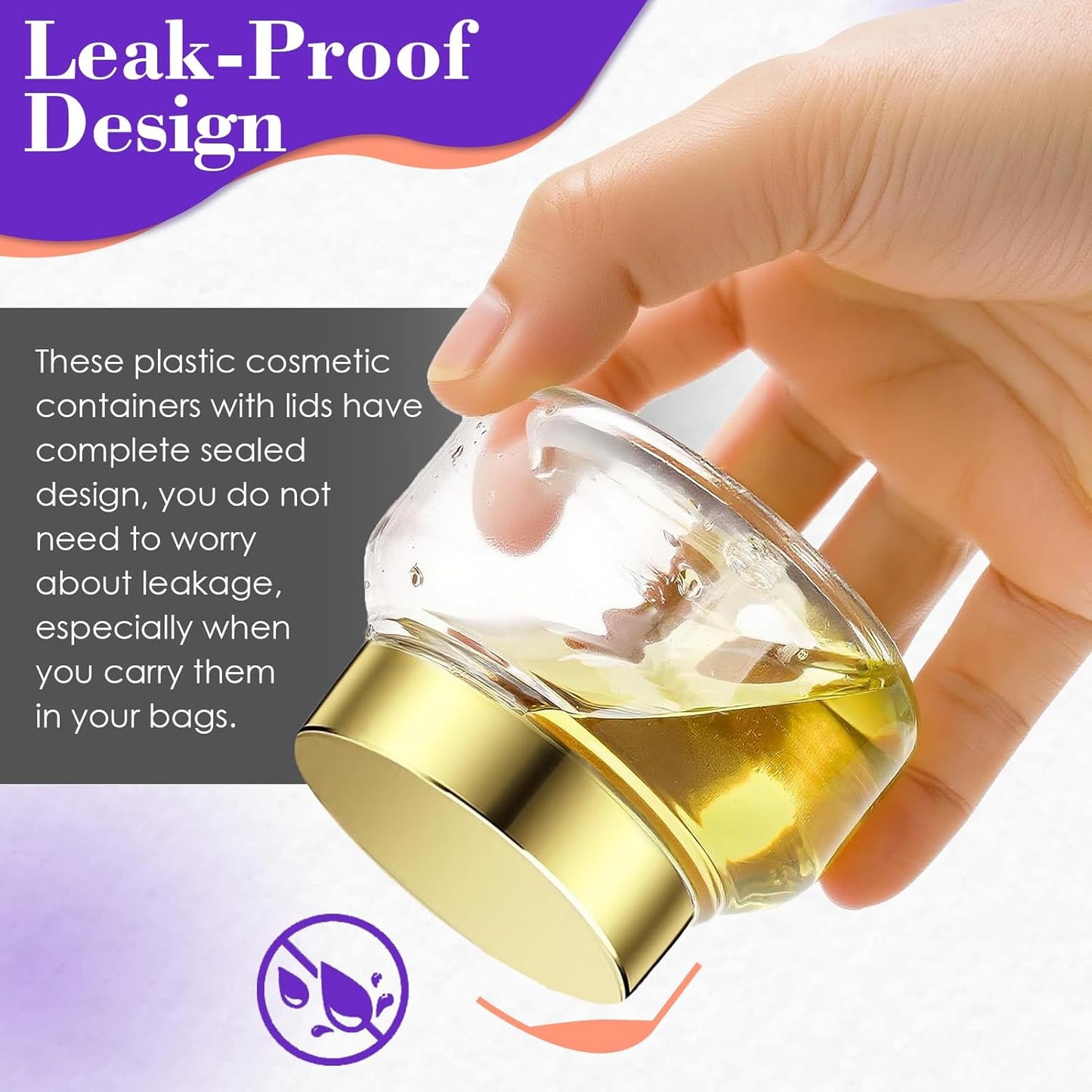 36 Pack 5 oz Plastic Cosmetic Containers With Lids Refillable Clear Empty Travle Jars Containers for Body Butter,Sugar Scrubs,Cream,Lotions,Candy, Waterproof Label&Spatulas - (Clear Lid)