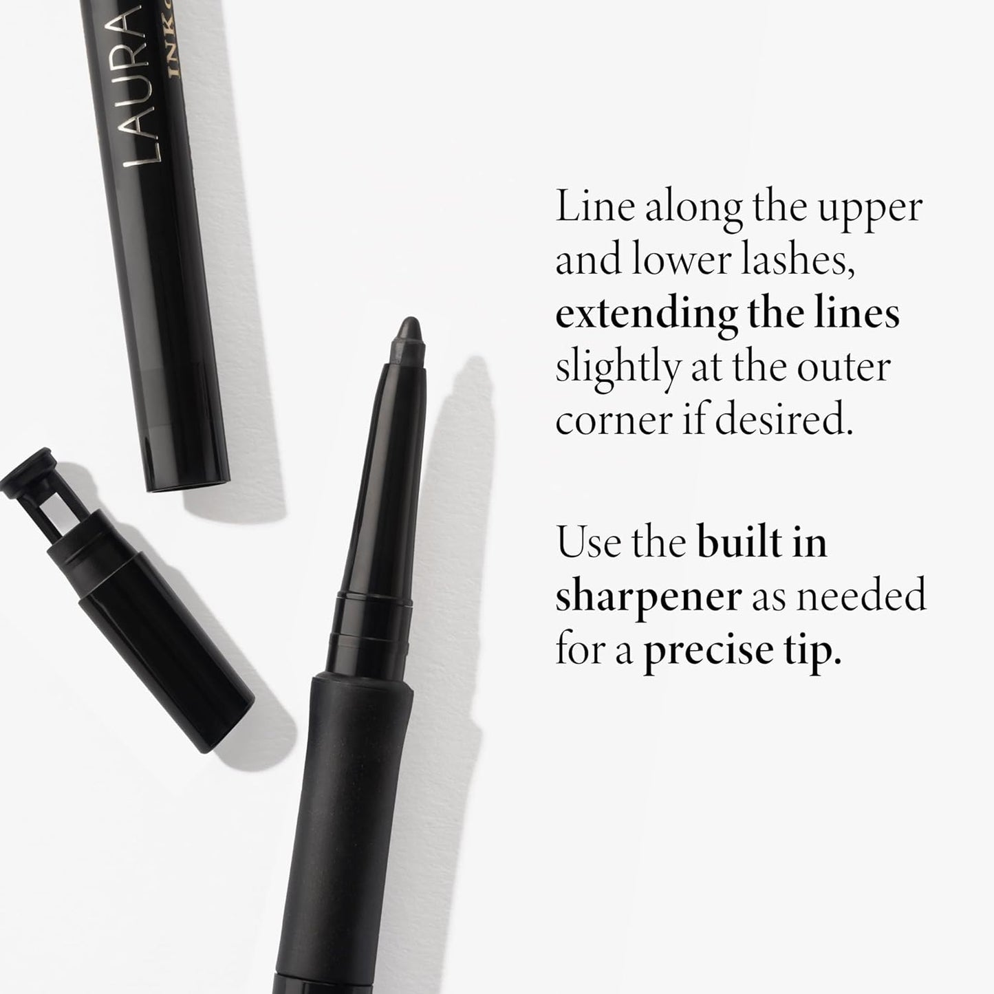 LAURA GELLER NEW YORK INKcredible Gel Eyeliner - Blackbird - Waterproof Smudge-proof Eyeliner Pencil - Built in Sharpener