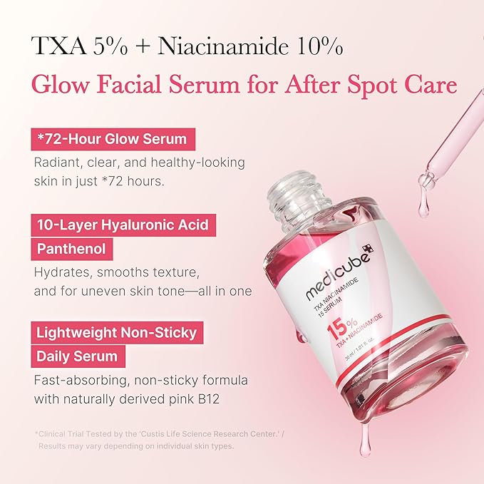 medicube Ultimate Clear Glass Skin Serum Duo: TXA + Niacinamide 15% Glow Facial Serum and PDRN Pink Peptide Serum for Uneven Skin Tone and Texture | Korean Skincare Gifts for Women, Stocking Stuffers