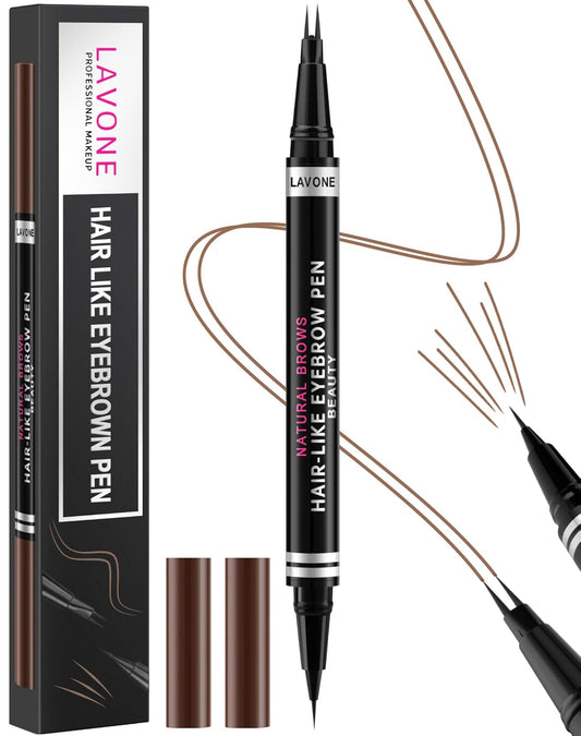 Eyebrow Pencil, 2-in-1 Waterproof Eyebrow Pen, with 2 Tip Microblading Eyebrow Pencil and Ultra-Precise Brow Pencil, with Eyebrow Brush, Eyebrow Pencils for Women, Natural Hair-Like Brows - Soft Brown