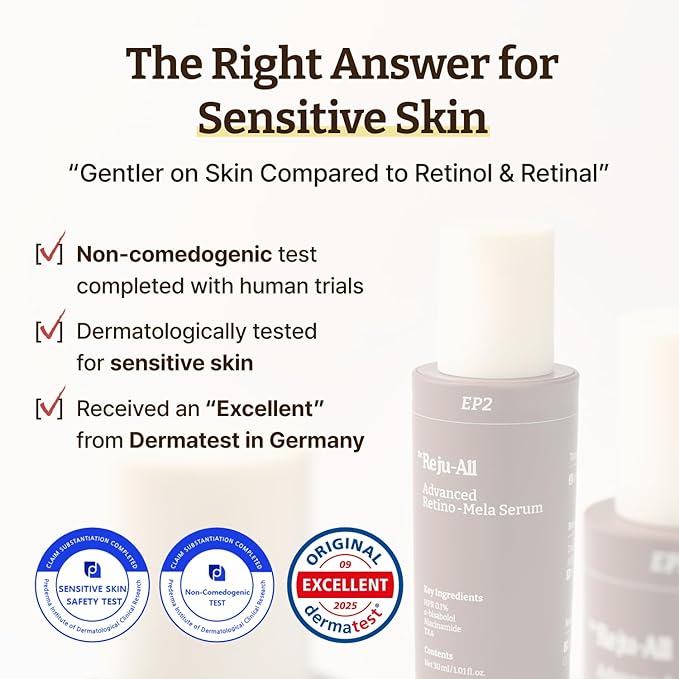 Dr. Reju-All Advanced PDRN Rejuvenating Cream + Advanced Retino-Mela Serum - 99% Pure Salmon DNA PDRN Face Moisturizer - HPR Retinol Serum - Korean Anti-Aging Skin Care - Gentle & Beginner-Friendly