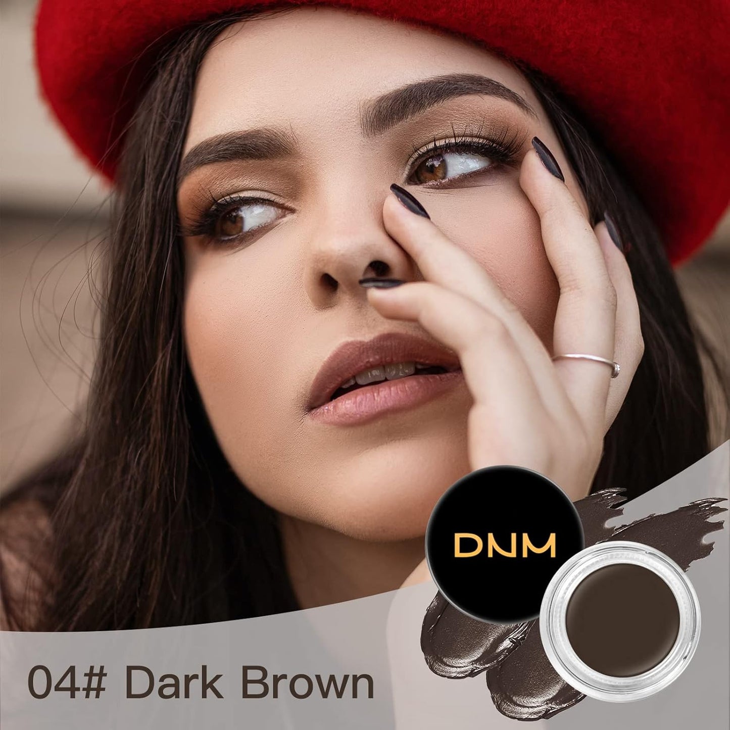 2Pcs Brow Pomade Set with Dual-ended Eyebrow Brush, High pigment Water proof Natural finish Eyebrow Makeup Set with Eyebrow Brush for Women and Girls（04#）