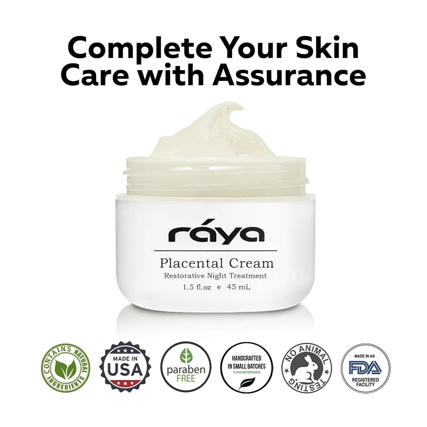 Raya SPA Placental Cream | Restorative Night Cream | Intensive Anti-Aging & Firming Face Moisturizer | Wrinkle Repair Facial Creme for Renewed Tone & Beauty Sleep - Skin Care Essentials