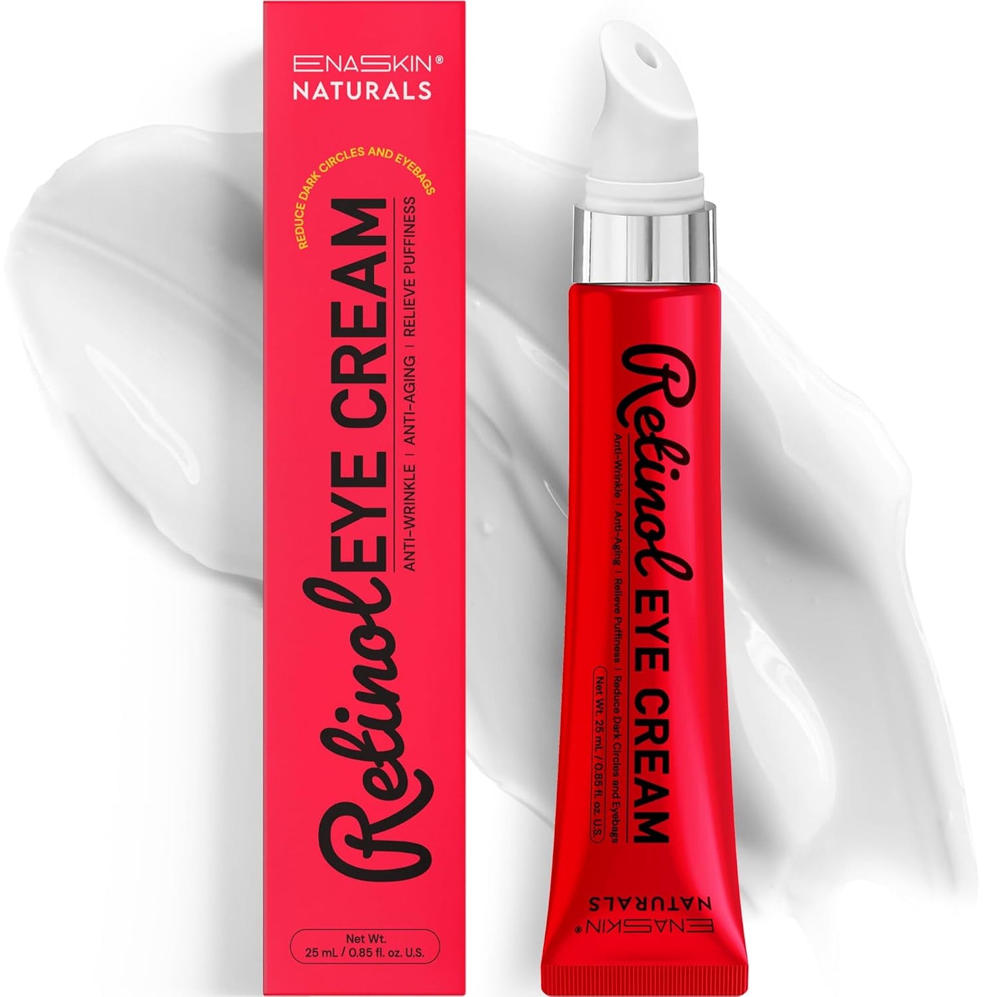 Retinol Eye Cream for Anti-Aging: Hydrating Under Eye Cream with Collagen - Lifting & Tightening Treatment for Fine Lines Smoothing, Reduces Wrinkles, Dark Circles, and Puffiness in 4 Weeks | 25 ml