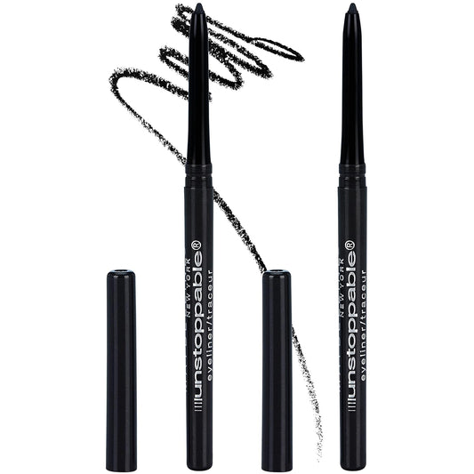 Maybelline Unstoppable Waterproof Mechanical Black Eyeliner Pencil, Easy to Apply, Smooth Glide, Up to 24 Hour Wear, Onyx, Pack of 2
