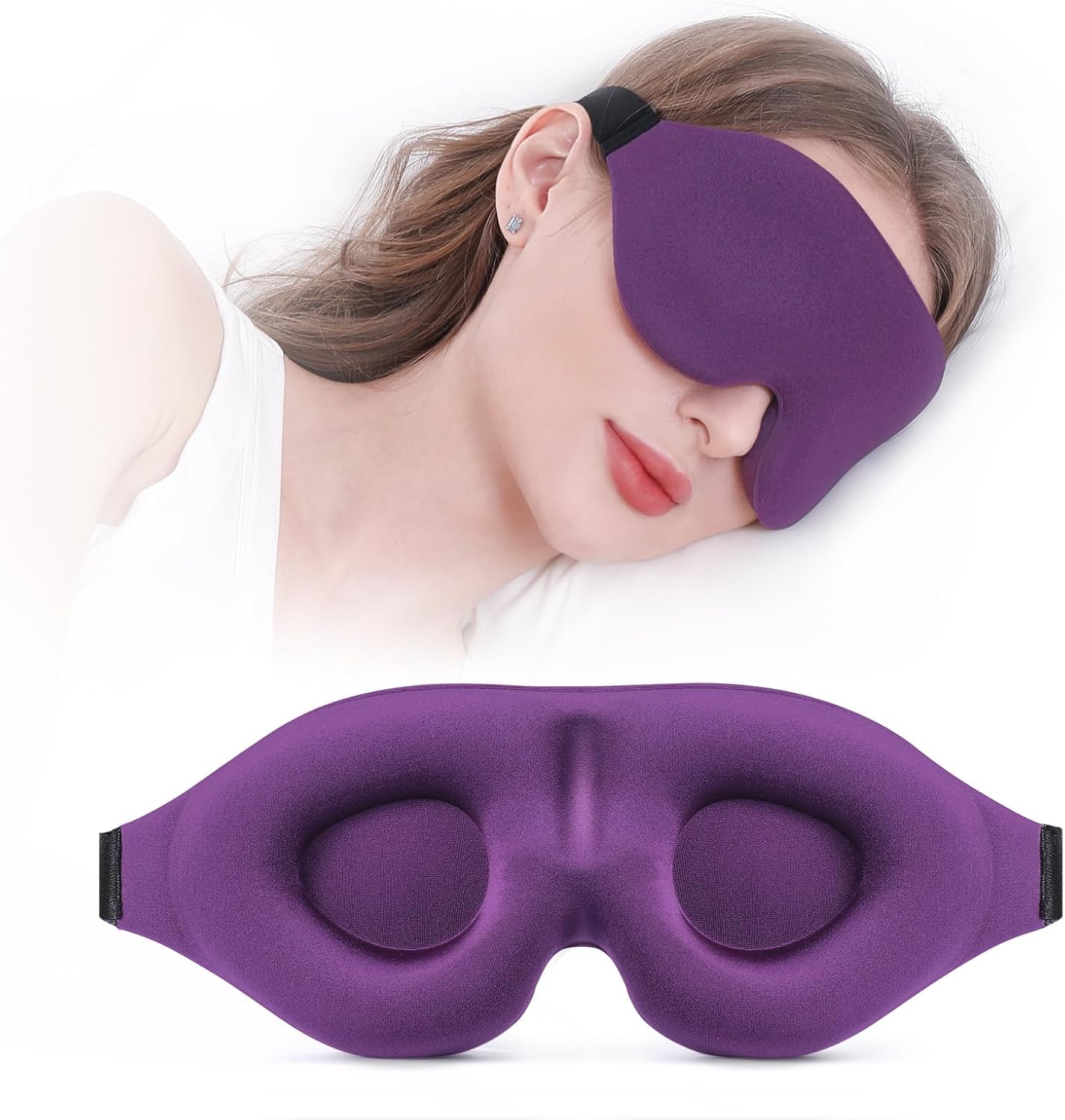 YIVIEW Sleep Mask for Side Sleeper, Complete Light Blocking 3D Sleeping Eye Mask, Soft Breathable Eye Cover for Women Men, Relaxing Zero Pressure Night Blindfold
