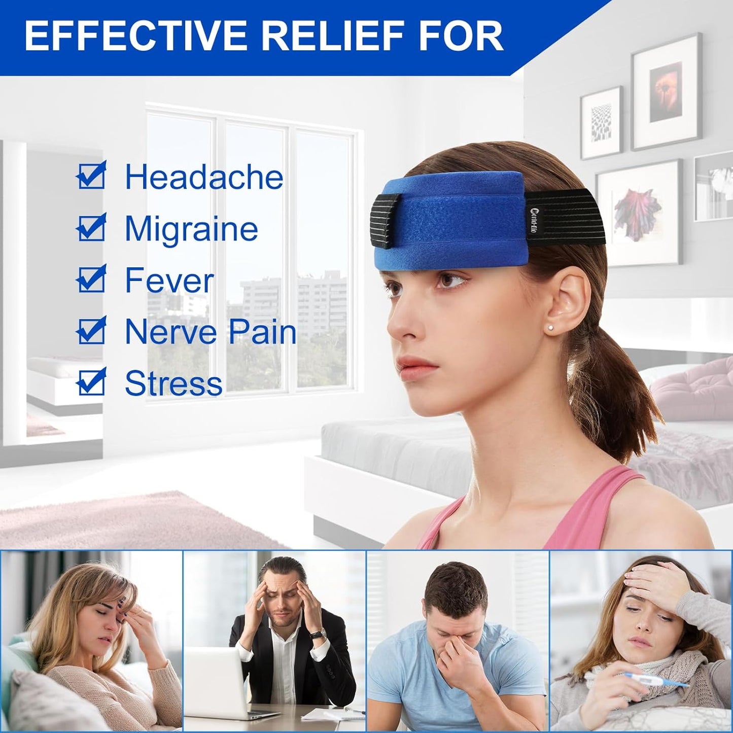 Reusable Hot and Cold Packs for Injuries, 2 Flexible Gel Ice Pack Cold Hot Compress for Joint Pain, Muscle Soreness, Tension Headache, Adjustable Therapy Wrap for Knees, Back, Shoulders, Arms and Legs