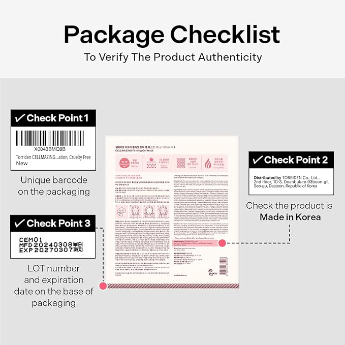 Torriden CELLMAZING Collagen Firming Gel Sheet Mask for Face Only (4 Pack) | Smoother, Firmer-Looking Skin with 5D Collagen Complex | Great Holiday & Christmas Gift Stocking Stuffer